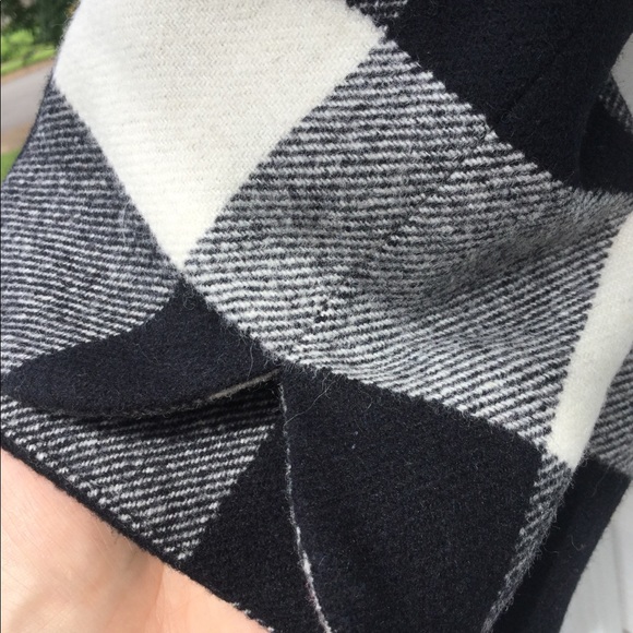 NWT Talbots Cream & Black Buffalo Plaid Wool Blend - Picture 6 of 7